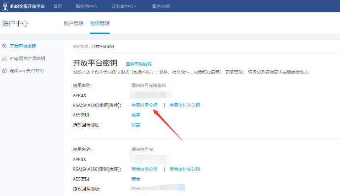 支付寶公匙 私匙 APPID 配置方法 支付寶公匙 私匙 APPID 配置方法