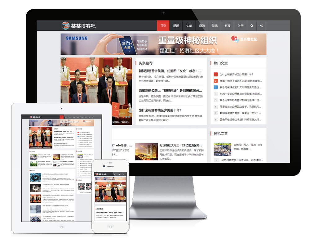響應式簡約文章資訊博客網(wǎng)站模板(圖1)